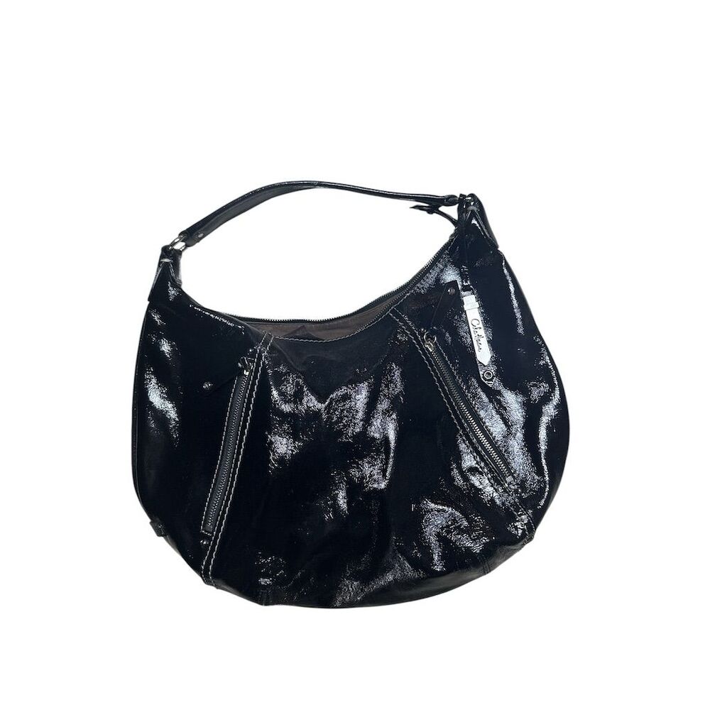 Cole Haan Vintage Black Patent Leather Women's Shoulder Bag - Picture 2 of 4